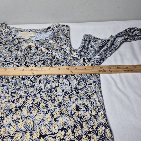 Michael Michael Kors Women's Tunic Top Size S Metallic Gold Cold-shoulder (44) - Picture 6 of 10